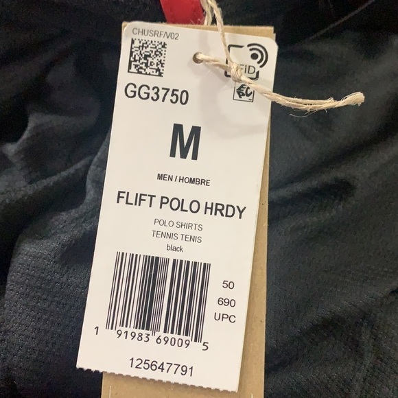 Adidas New With Tags FREELIFT TENNIS POLO SHIRT HEAT.RDY Black Size Medium - Picture 8 of 13